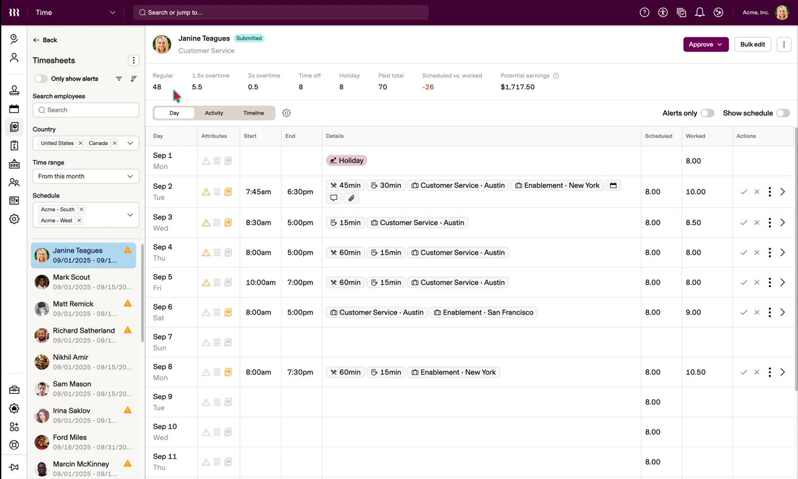 New Timesheet experience