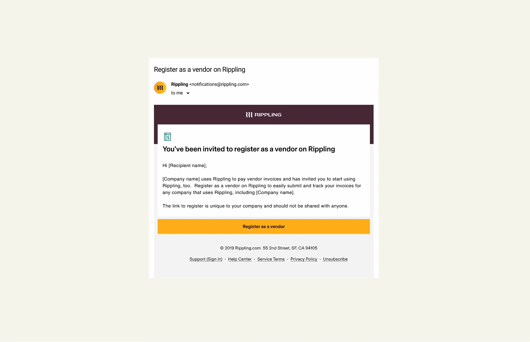 Onboarding to the Rippling Vendor Portal, prototype