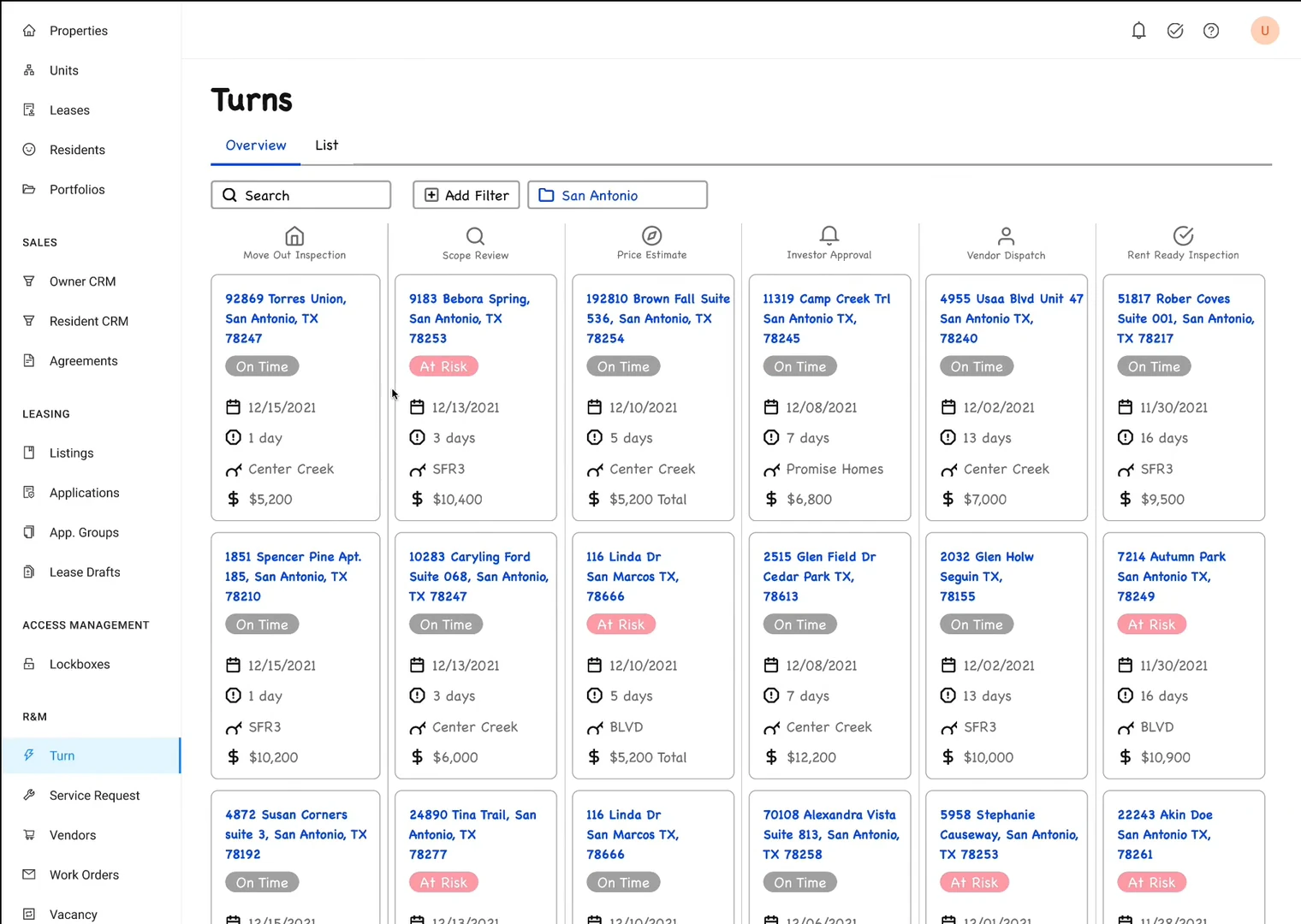 Low-fidelity prototype, two options tested with users