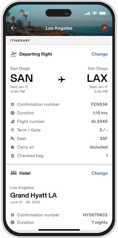 Audit new Travel app screen one