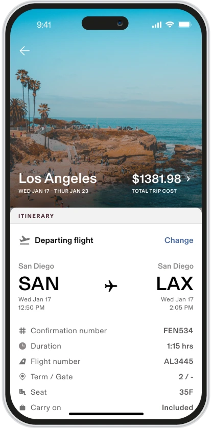 Audit new Travel app screen two