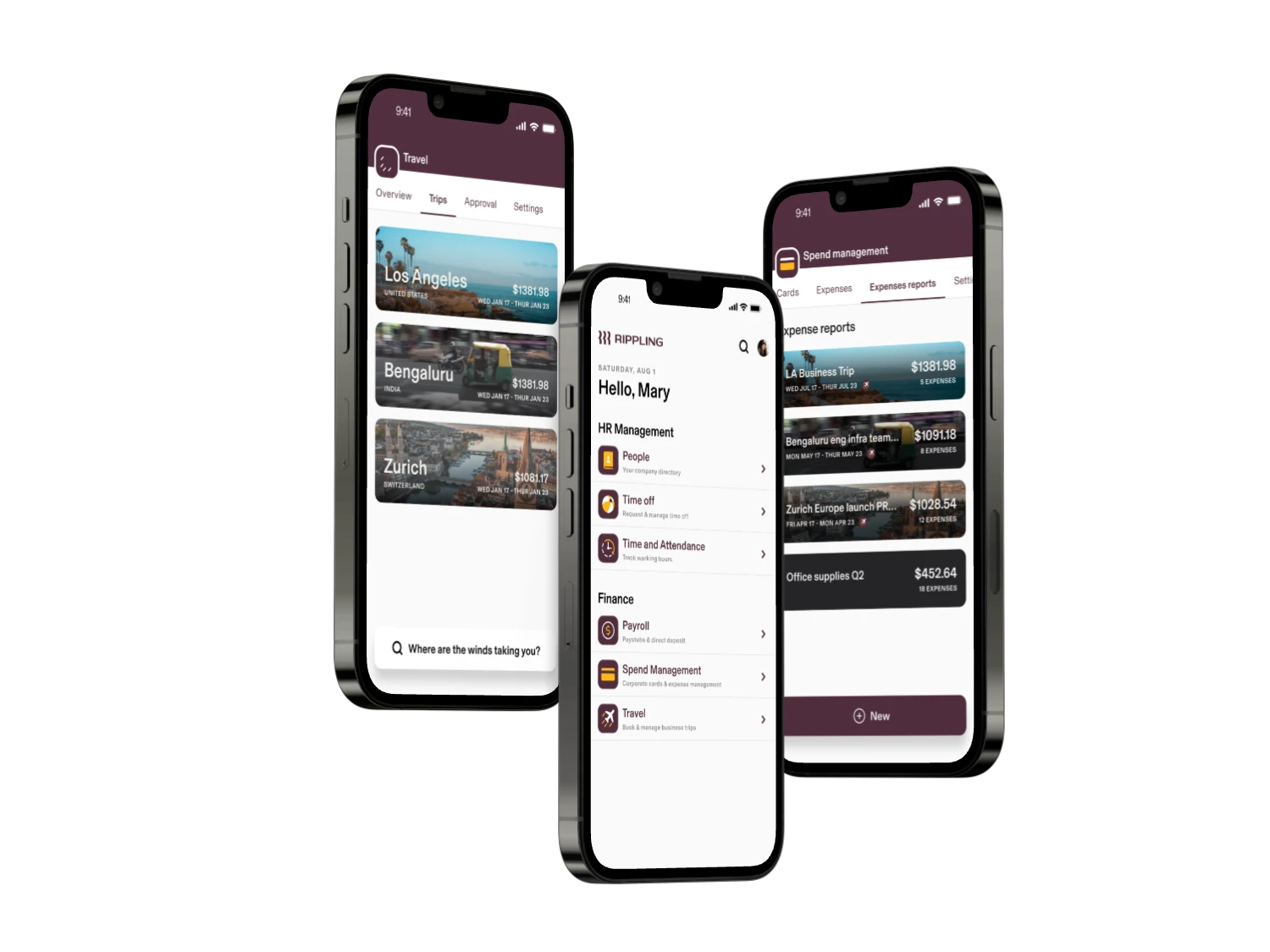 One trip, all spend product UI clip