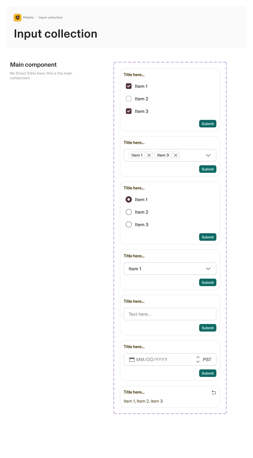 Input collection pattern